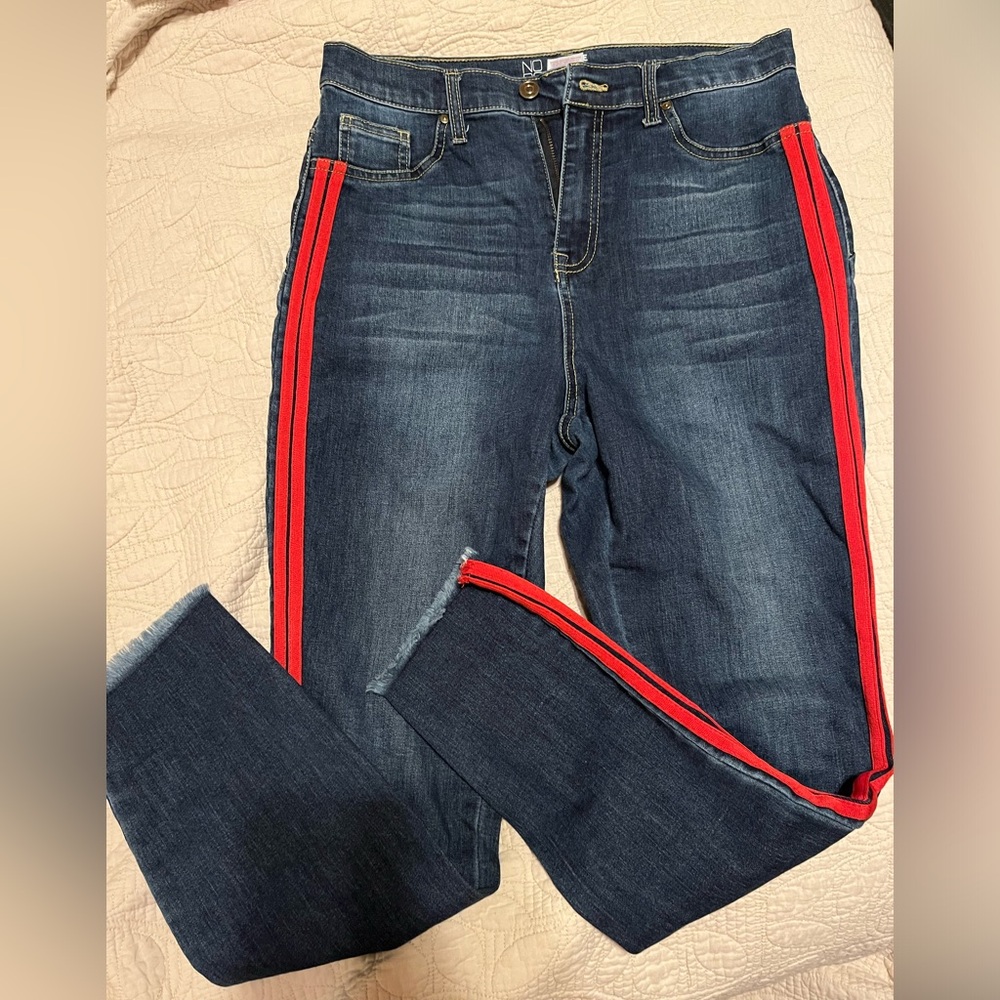 No Boundaries Red Stripe stretchy high waist Jeans size 15 Star Wars Han Solo